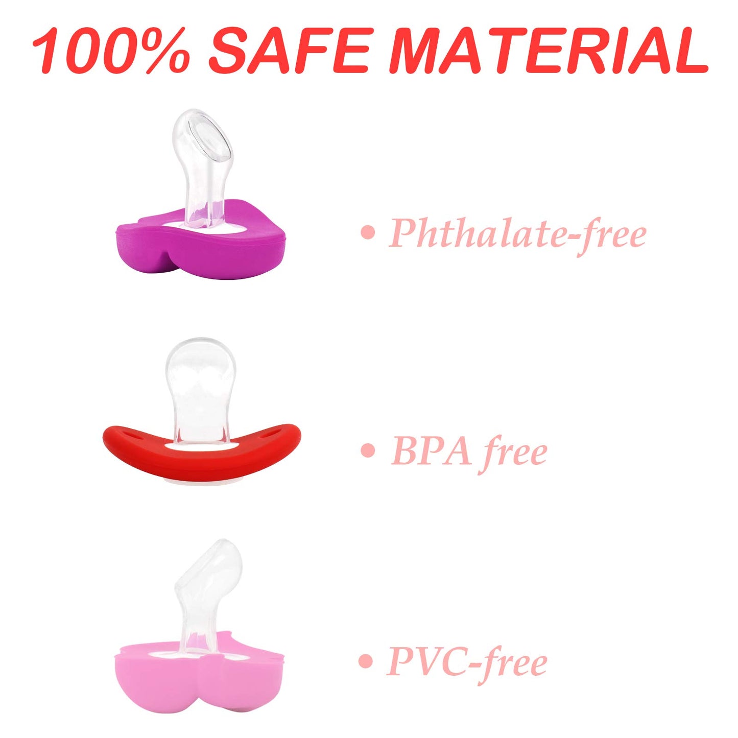 3Pcs Zhovee Baby Pacifiers, Lip Bibs Pacifier 0-36 Months, Newborn Infant Pacifier Baby Girl Pacifiers, Teething Pacifiers For B