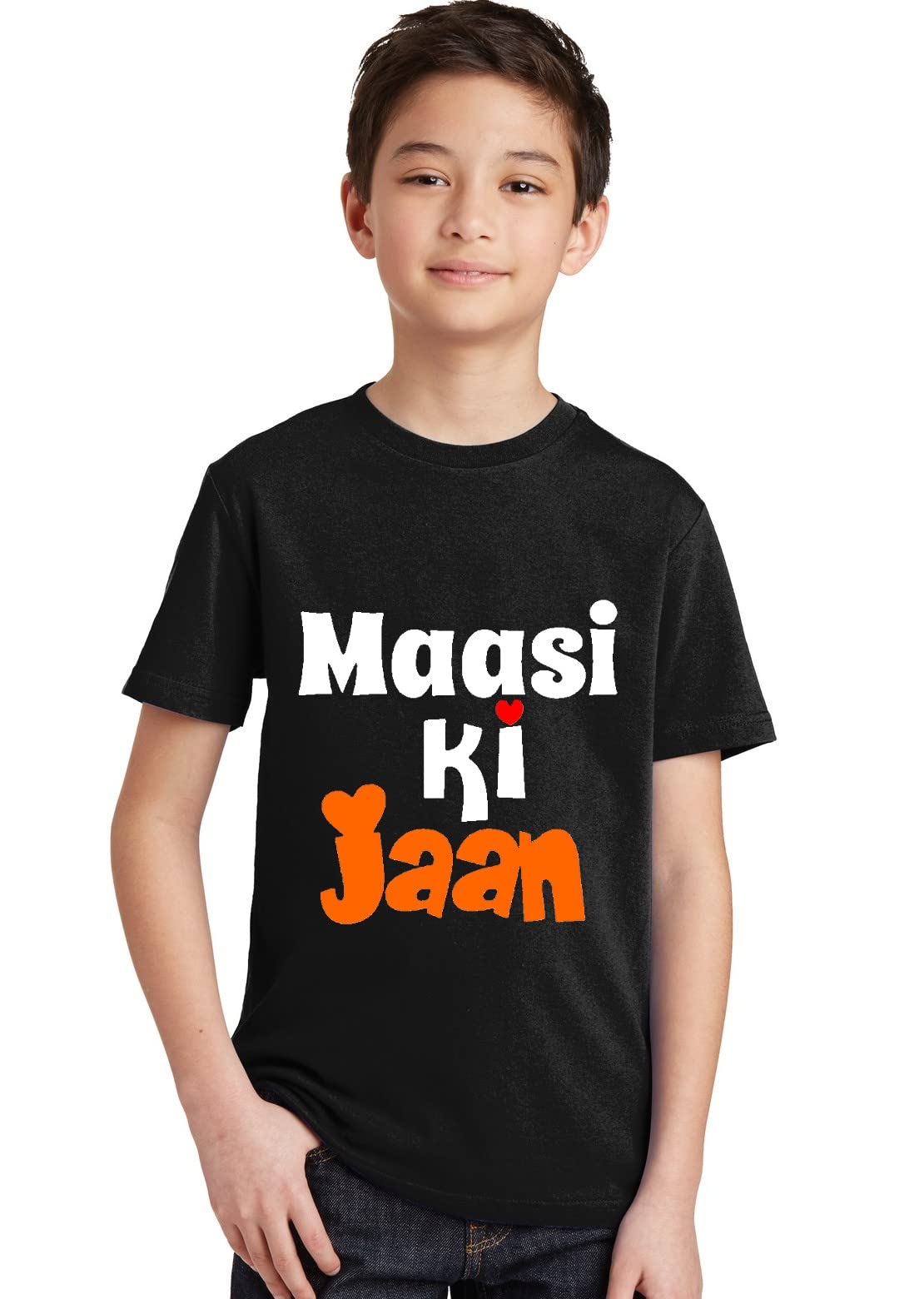 Printmate Maasi Ki Jaan New Born Baby Dress Black Half Sleeve Cotton TShirts For Baby Boy And Girl