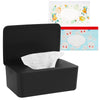 Whiidoom Diaper Wipes Dispenser Wipes Holder, Wipes Tissue Case Keeps Wipes Fresh Tissue Wipes Container with Lid (Black)