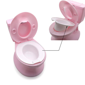 Httmt- Classic Portable Pink Realistic Toddler Potty Training Toilet W/Flushing Sound Baby Chair Seat Kid [P/N: Et-Baby004-Pink]