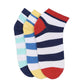 Footprints Organic Cotton &Bamboo Kids Unisex Socks | Pack Of 3 Pairs | Low Cut | Colourful Stripes (In, Age, 3 Years, 5 Years)