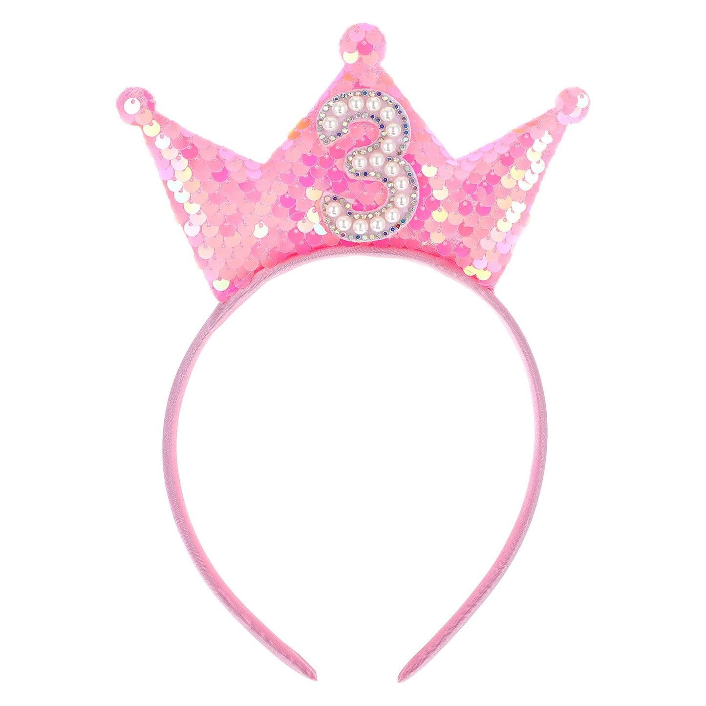 Gjinxi 3Rd Birthday Decorations For Girl, Glitter Birthday Girl Headband Princess Crowns For Little Girls, 3 Year Old Girls Crow
