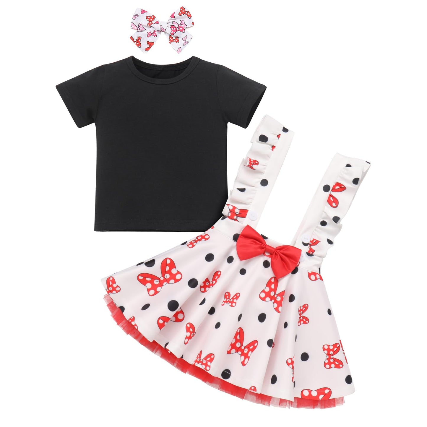 First Birthday Outfit Girl: Dress Up Clothes For Little Girls Newborn Princess T-Shirt Mini Tutu Suspender Bowknot Skirt Headban