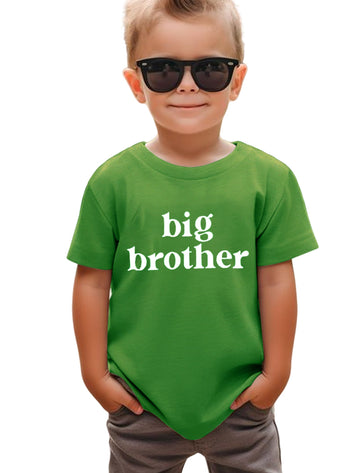 Sanixjoo Big Brother Shirt For Toddler Promoted To Best Big Brother Announcement Baby Boys Summer Short Sleeve Clothes(Green,2-3