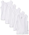 Honestbaby Sleeveless Muscle T-Shirts 100% Organic Cotton For Infant Baby And Toddler Boys, Girls, 5-Pack Bright White, 6-9 Mont