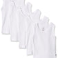 Honestbaby Sleeveless Muscle T-Shirts 100% Organic Cotton For Infant Baby And Toddler Boys, Girls, 5-Pack Bright White, 5T