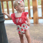 Shalofer Baby Girl First Birthday Outfit 1St Birthday Berry Summer Bodysuit With Fruit Headband(Red,6-12 Months)