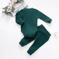 Baby Newborn Girls Boys Long Sleeve Clothes Striped Romper & Pants Set Infant Fall Winter Cotton Outfits (B-Green, 18-24 Months)