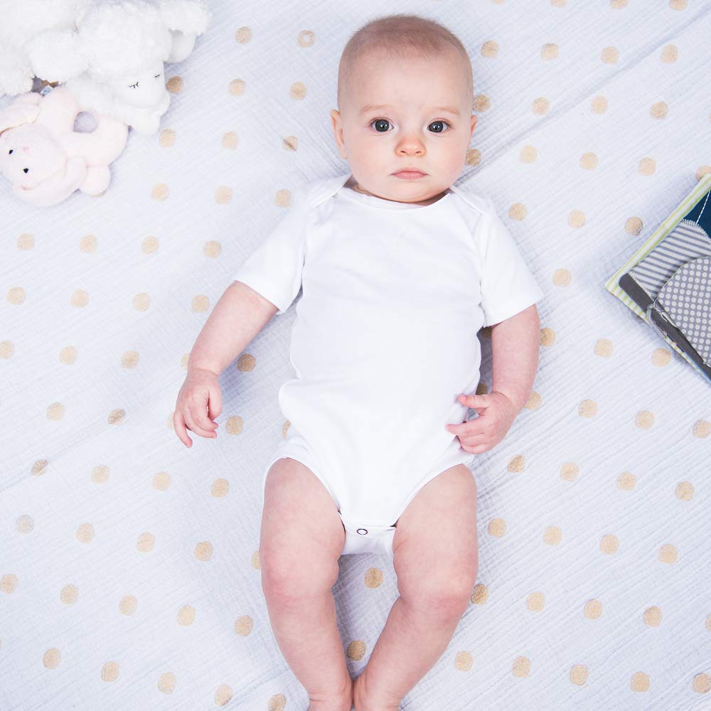 Laughing Giraffe Baby Blank Short Sleeve One Piece Bodysuit White (18-24 Months, White)