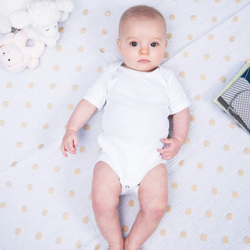 Laughing Giraffe Baby Blank Short Sleeve One Piece Bodysuit White (18-24 Months, White)
