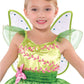 Party City Classic Tinker Bell Costume For Toddler Girl - Includes Petal Dress With Pink Vines & Glittery Wings - Disney Peter P