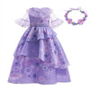 Lzh Encanto Mirabel Costume Dress For Little Kid Girls Cosplay Isabela Madrigal Princess Halloween Dress Up With Flower Headwear