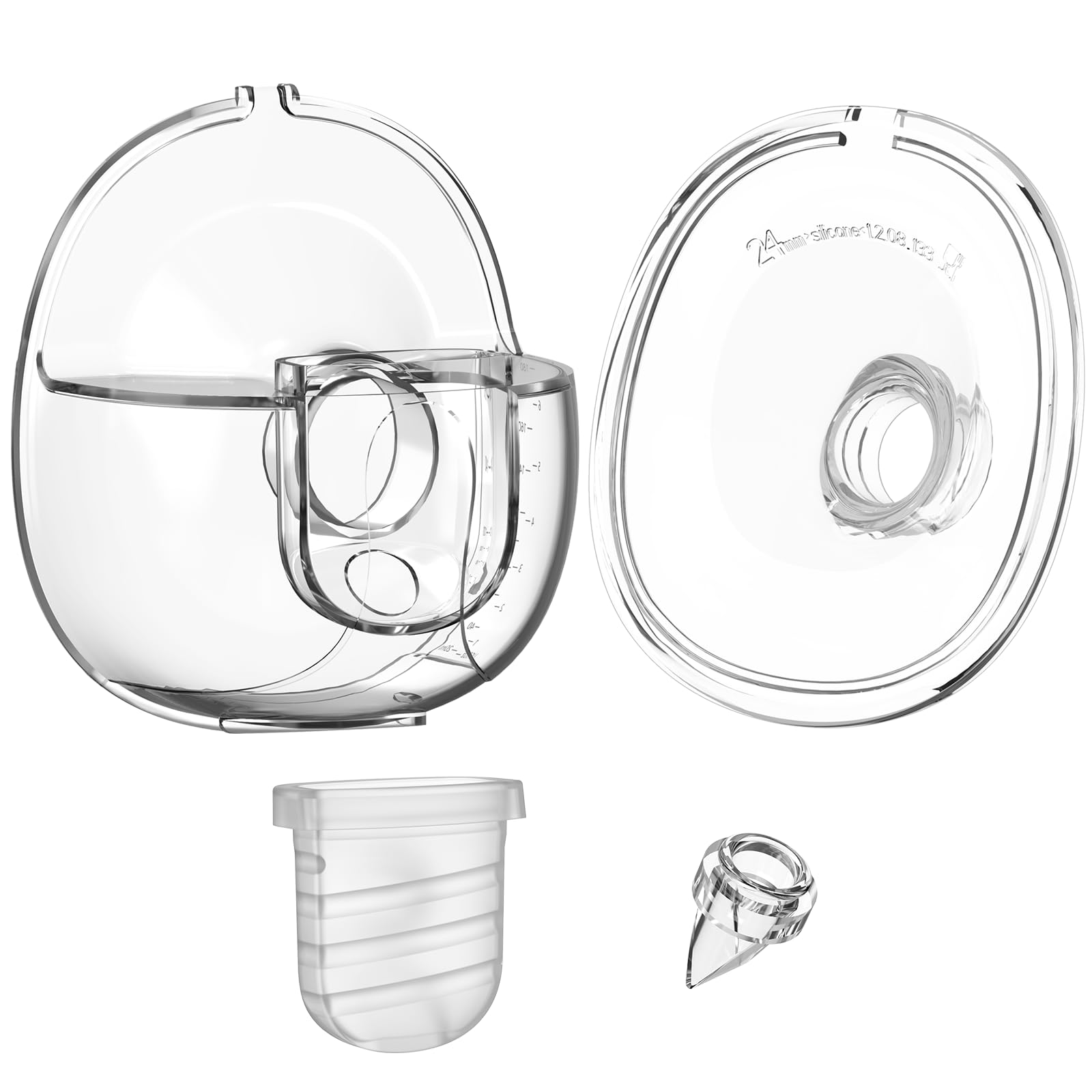 Breast Pump Parts Flange Shield 24Mm Duckbill Valve Silicone Diaphragm Milk Collector Cup Set Overall Replacement Accessories Po
