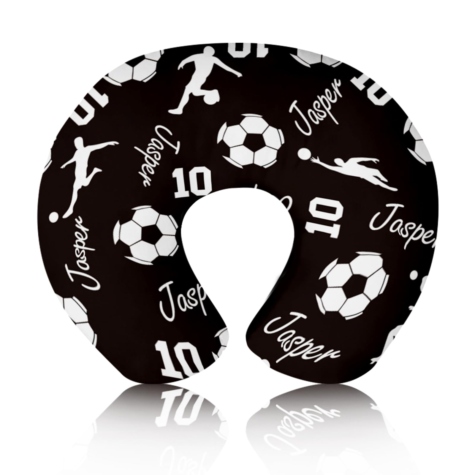 Rucekia Baby Nursing Pillow Cover - Personalized Name Soccer Theme Breastfeeding U-Shaped for Bottle Feeding, Ultra Soft Comfort