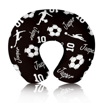 Rucekia Baby Nursing Pillow Cover - Personalized Name Soccer Theme Breastfeeding U-Shaped for Bottle Feeding, Ultra Soft Comfort