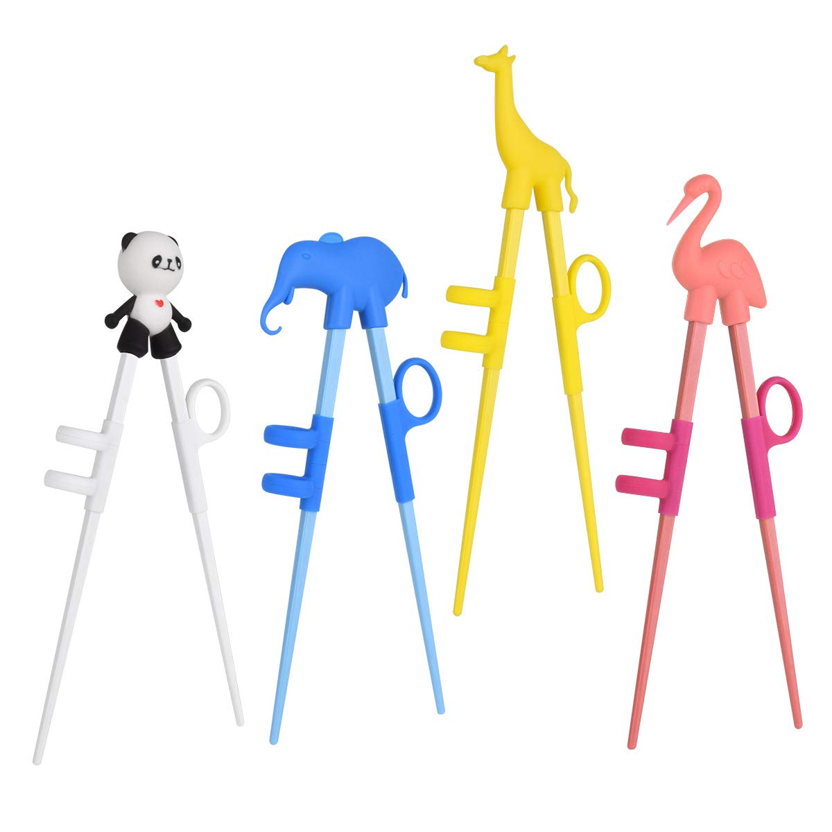 Training Chopsticks, Cute Animal Shape Easy To Use Learning Chopsticks For Kids With Attachable For Right Or Left Handed Child A