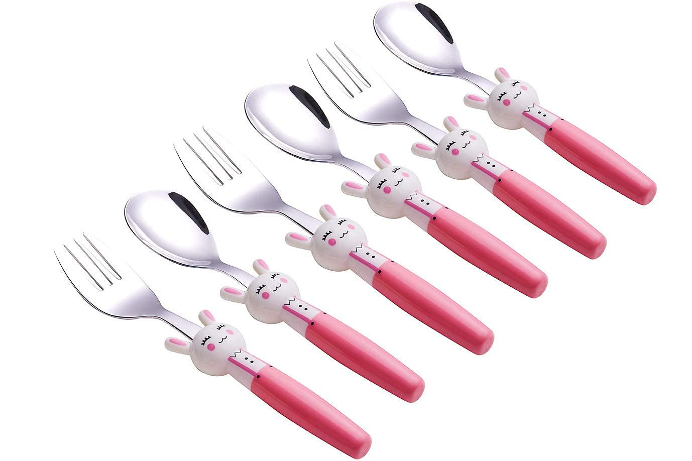 Annova Kids Silverware 6 Pieces Set Children'S Flatware - Stainless Steel Cutlery - 3 X Safe Forks, 3 X Dinner Spoons - Safe Tod