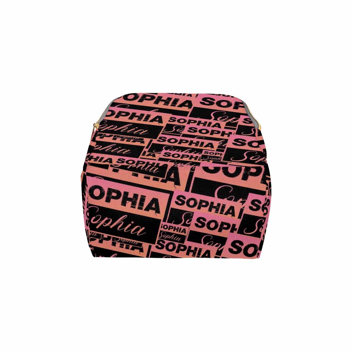 Custom Name Diaper Bag, Pink And Black Name Logo Diaper Backpack Personalized Mummy Nursing Baby Bags Fashion Shoulders Bag Casu