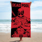 Jay Franco Marvel Deadpool Bath, Pool Beach Towel - Red And Black Super Soft & Absorbent 100% Cotton Towel, Measures 28 X 58