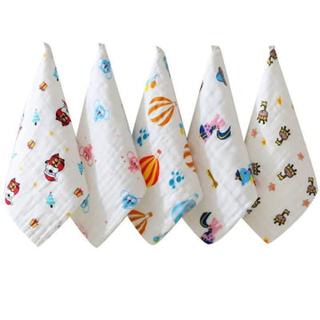 Smile Baby Soft Muslin Shark 100% Organic Bamboo Cotton Bath Face New Born Baby Extra Soft Hankies Reusable Napkins For Infants 