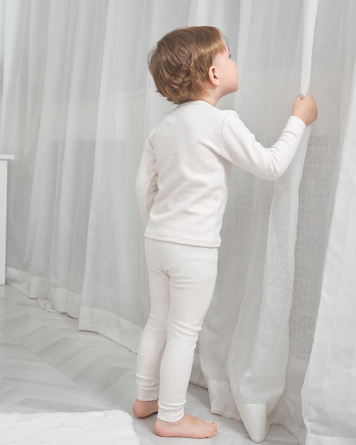Enfants Ch  Ris Neutral Toddler Pajamas For Girl Boy Pajamas 24 Month Beige Stripes