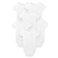 Lamaze Organic Baby Baby Unisex Short Sleeve Cotton Bodysuit, Snap Closure, White, 12 Months