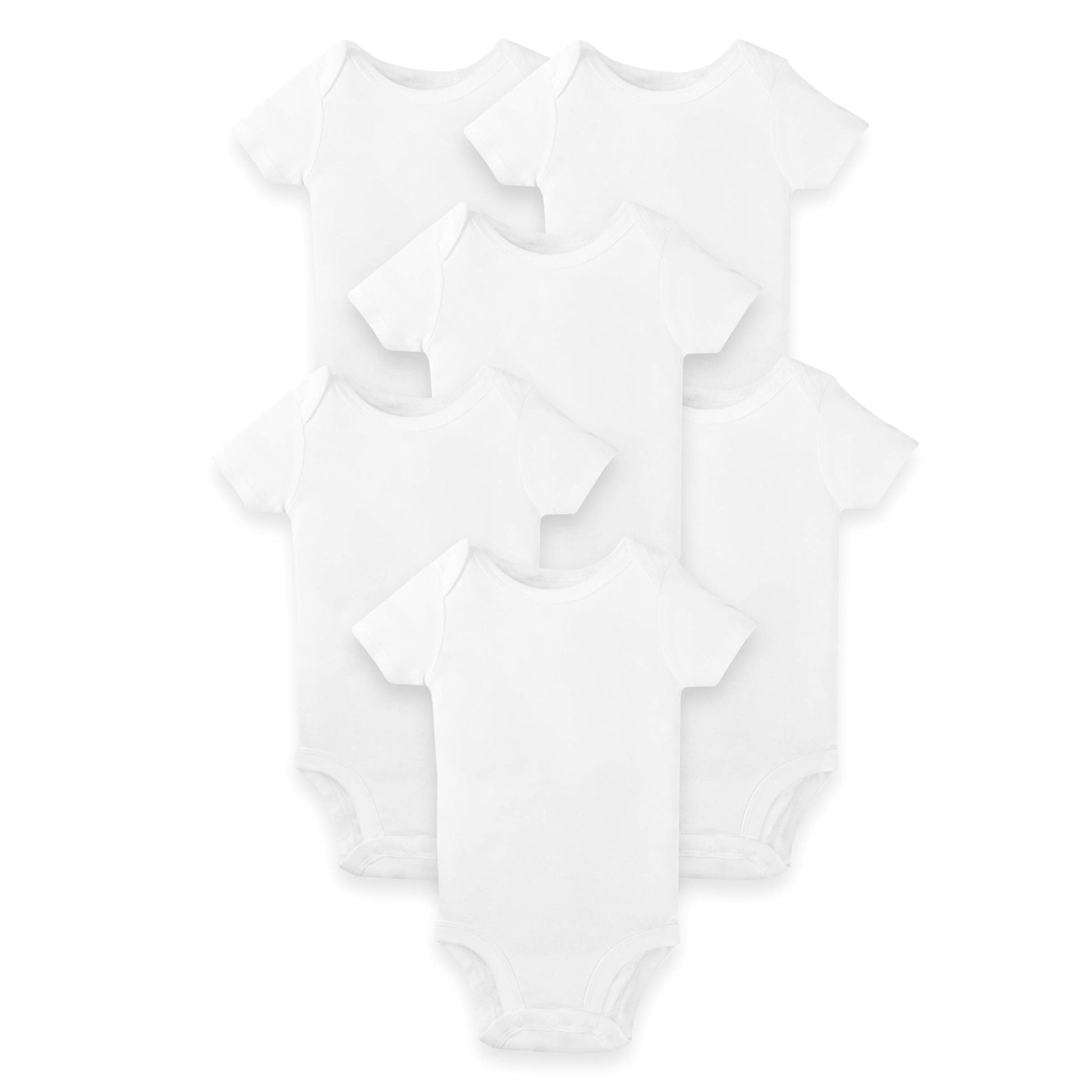 Lamaze Organic Baby Baby Unisex Short Sleeve Cotton Bodysuit, Snap Closure, White, 12 Months