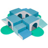 ECR4Kids SoftZone Four Tunnel Maze, Toddler Playset, Contemporary, 15-Piece