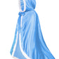 Century Star Girl Fur Princess Cape With Hood Girls Cloak For Little Girls Christmas Blue 5-7 Years