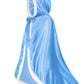 Century Star Girl Fur Princess Cape With Hood Girls Cloak For Little Girls Christmas Blue 7-9 Years