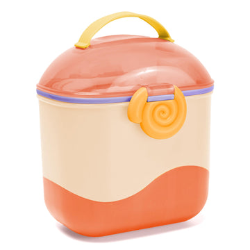 Xpecial Baby Formula Container To Go 550Ml Formula Dispenser On The Go With Snap-On Lid Fork And Spoon For Toddler Travel (Peach