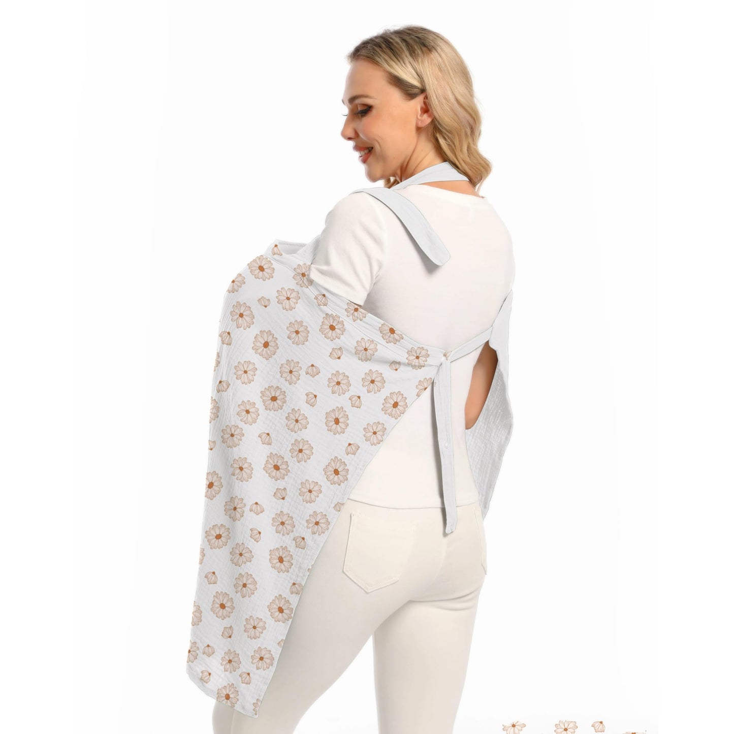 Wimst Muslin Nursing Cover Breastfeeding For Women, Soft And Breathable Breastfeeding Cover With Rigid Hoop For Nursing Apron (F