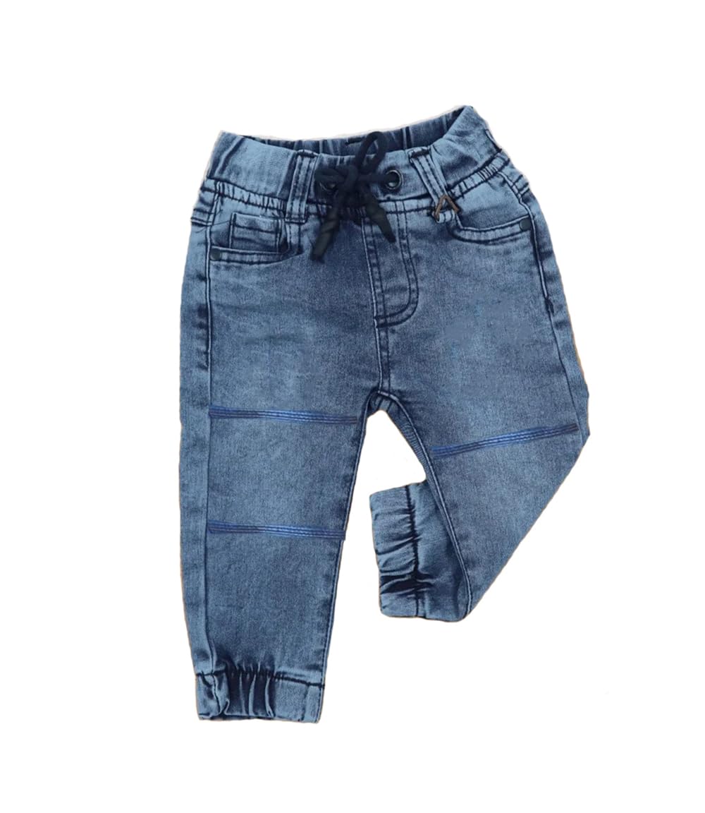Bold N Elegant KidS Stylish Cotton Denim Regular Mid Rise Jeans Jogger Pant For Infant Toddler Baby Boy N Girl (In, Age, 6 Mont