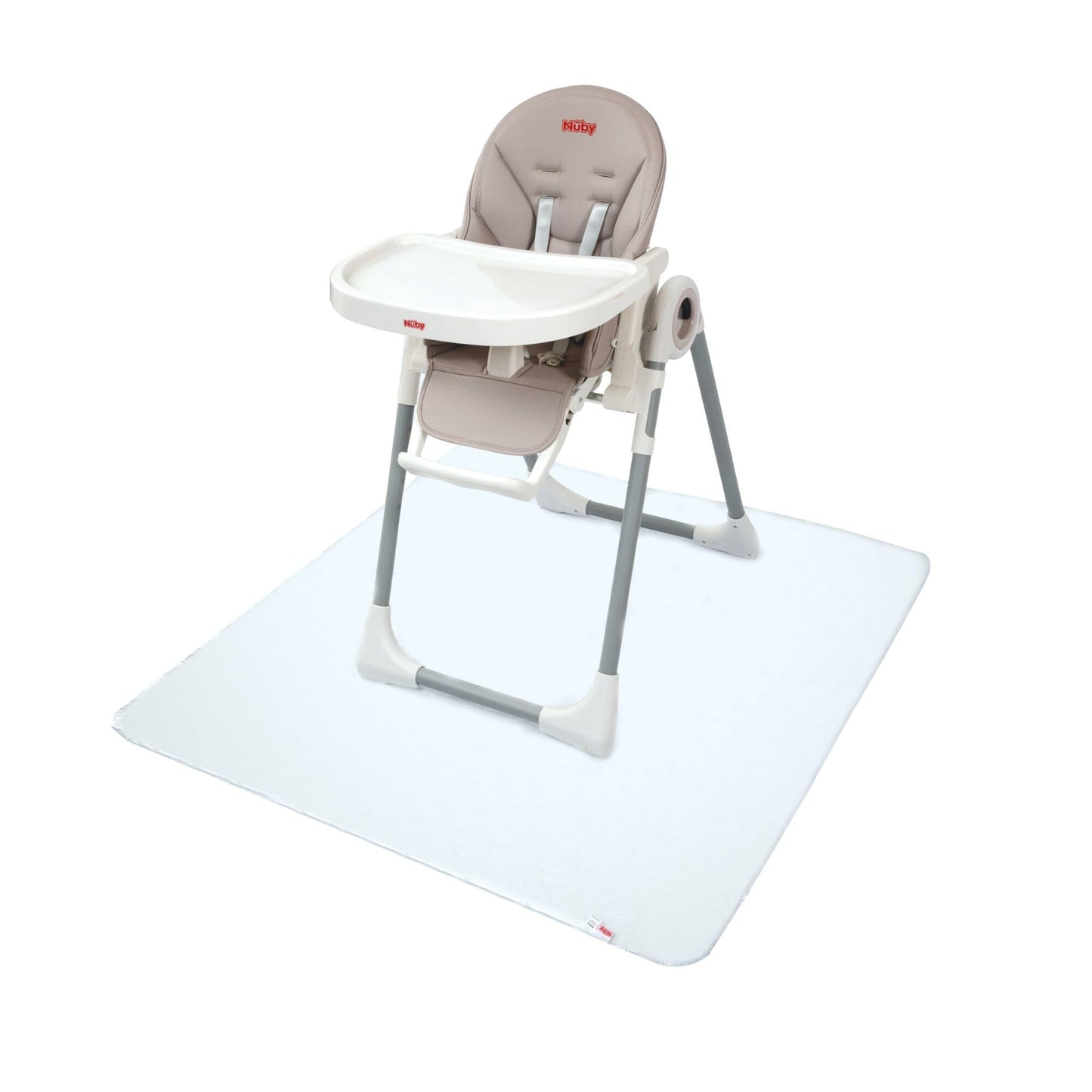 Nuby High Chair Square Floor Mat - Waterproof And Clear Floor Mat - Protects Floor From Spills And Messes - 49.5' X 49.5'