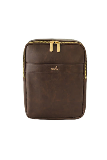 nola Diaper Bag - Backpack or Crossbody Baby Bag with Organized Storage (Espresso)