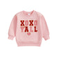 Lucikamy Toddler Baby Girl Boy Valentines Day Outfit Long Sleeve Letter Print Sweatshirt Shirt Infant Spring Clothes (F-Pink, 3-