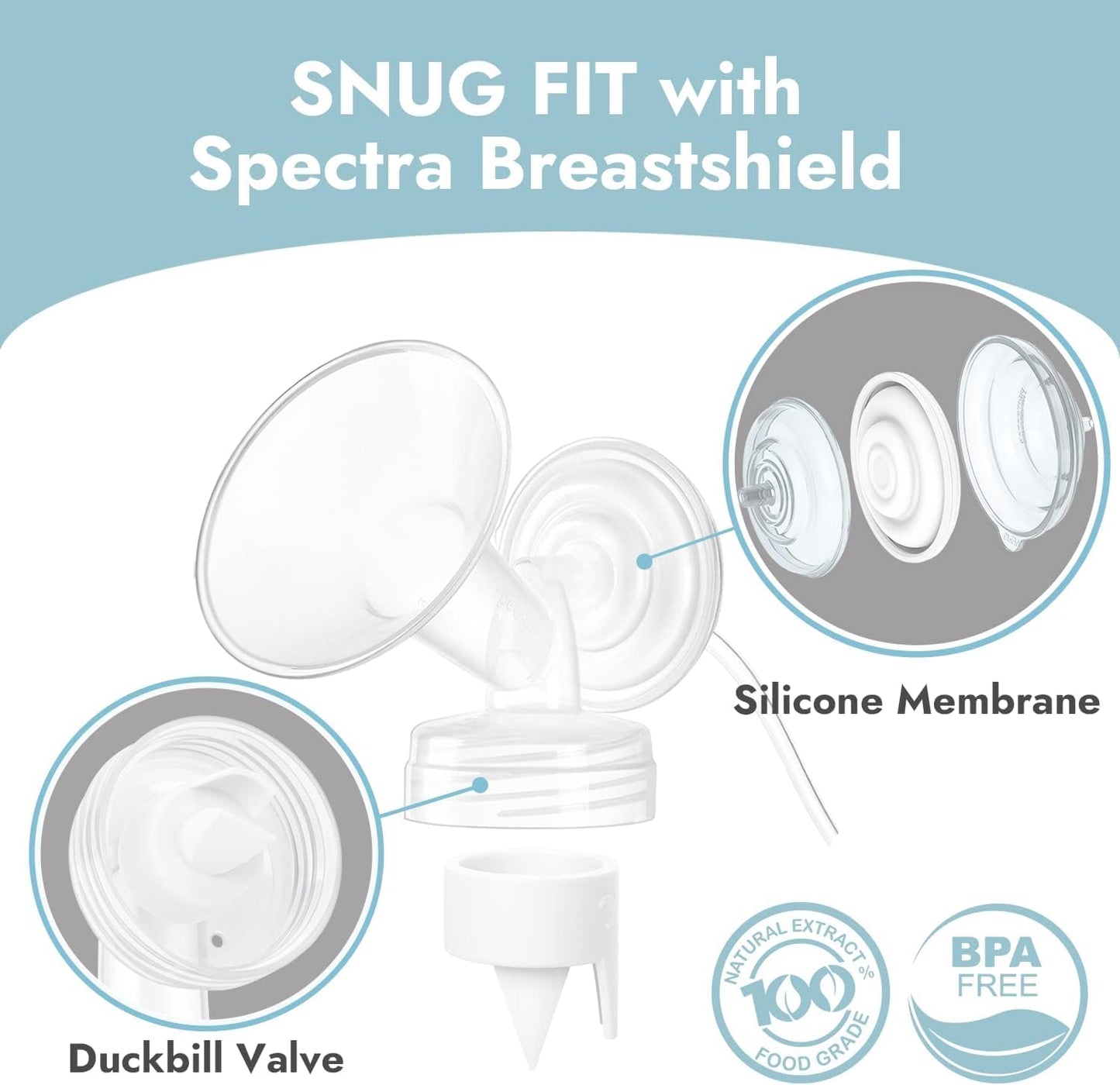 [12-Count] Papablic Pump Parts Compatible With Spectra S1, S2 And 9 Plus, Incl 8-Count Duckbill Valves For Spectra And Medela Pu