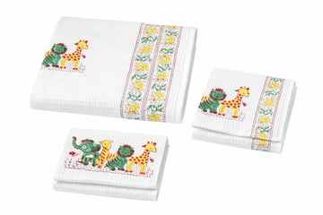 LITTLE CHIKU Kids Hand Block Waffle Cotton Towel  Soft & Absorbent Cotton Kids Bath/Hand Towel, Lightweight Quick Dry Waffle We