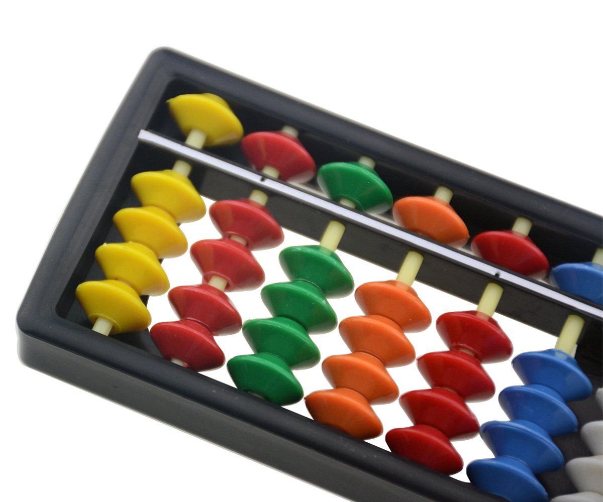 Wowlife 13 Digits Rods with Colorful Beads Plastic Abacus Arithmetic Soroban Kids Calculating Tool