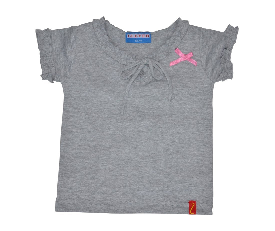 Clever Baby Girls Tshirt(ZCGT004GRY_1213Yrs_Grey_1213 Years) (ZCGT004GRY1213Yrs)