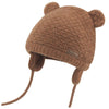 Duoyeree Kids Baby Hat Soft Warm Cable Knit Beanie Toddler Girl Fall Winter Hats(Net-Brown,12-18 Months)