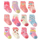 12 Pairs Toddler Girl Grip Socks Non Skid Cotton Crew Socks, Baby Socks Girl Anti Slip Socks For Kids Girls (12 Pairs Princess,