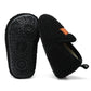 L-Run Black Fuzzy Slippers For Kids House Slipper Shoes Black 3.5-4.5 Infant=Eu20-21