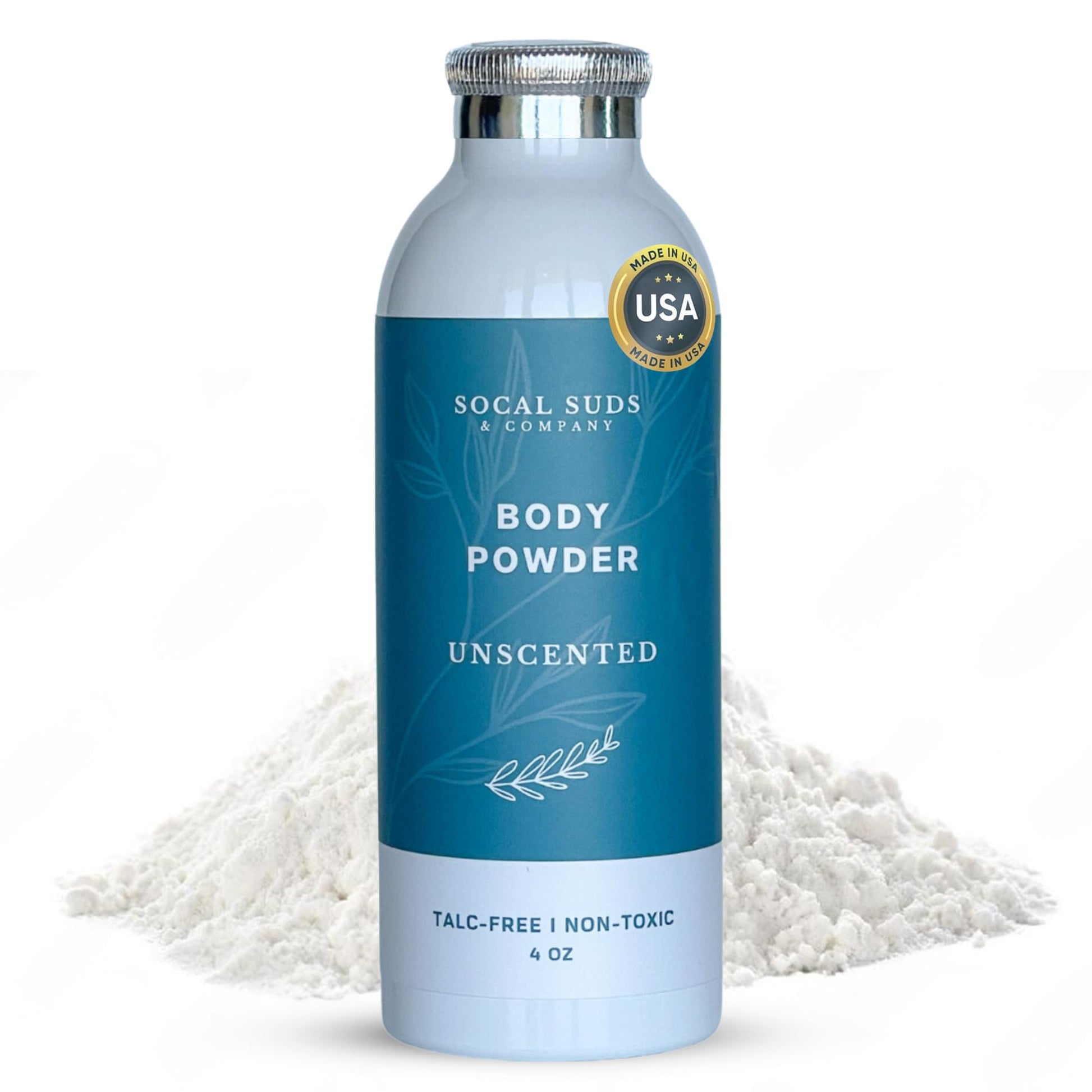 Socal Suds & Company - Natural & Organic Body Powder Talc-Free - With Arrowroot Powder, Kaolin, Aspen Bark Extract For Soft Soot