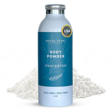 Socal Suds & Company - Natural & Organic Body Powder Talc-Free - With Arrowroot Powder, Kaolin, Aspen Bark Extract For Soft Soot