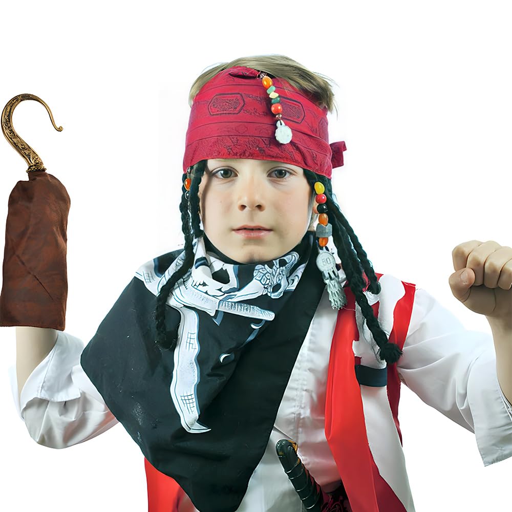 Amscan Pirate Hook/Sleeve Costume Accessory - 1 Pc. - Brown & Gold Fabric & Plastic - Stylish Design Perfect For Parties, Cospla