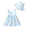 Baby Girl Clothes Summer Blue Dress Infant Boho Short Sleeve Dresses Daisy Baby Outfit Baby Girl Gifts 3-6 Month Girl Clothes
