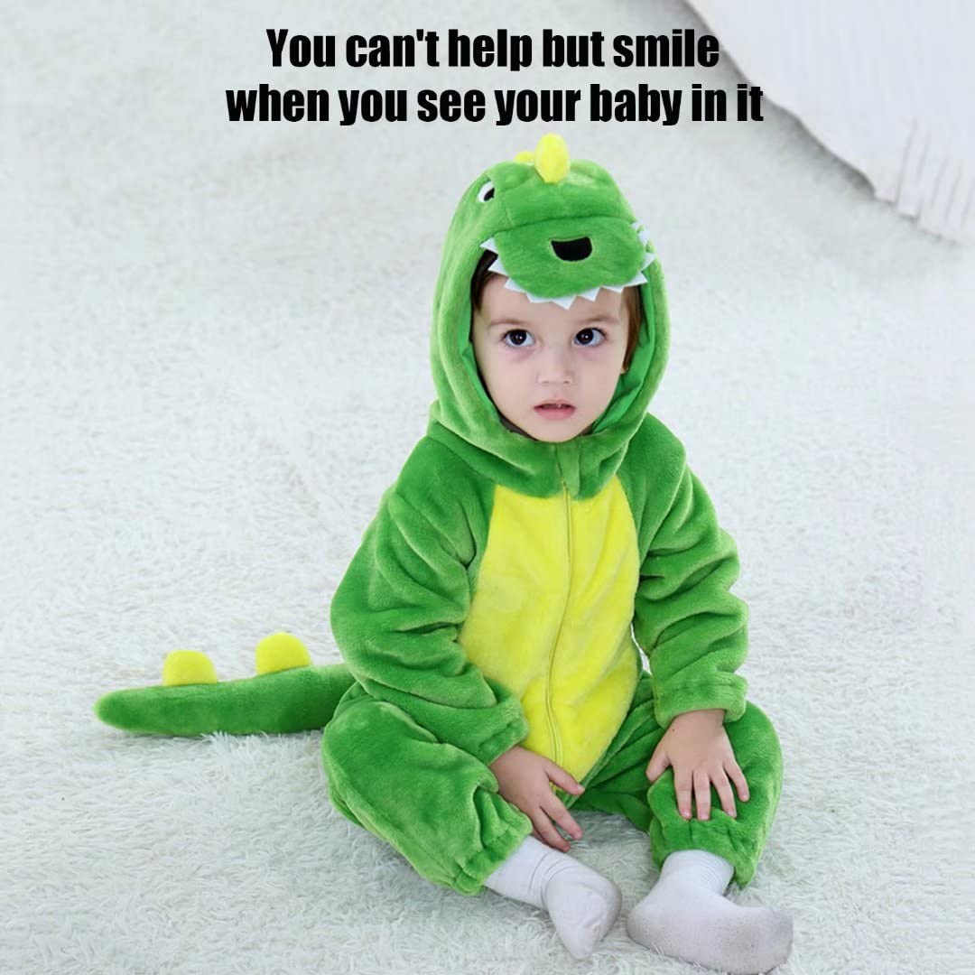 Baby Green Dinosaur Costumes Unisex Toddler Outfit Halloween Dress Up Romper 30-36 Months