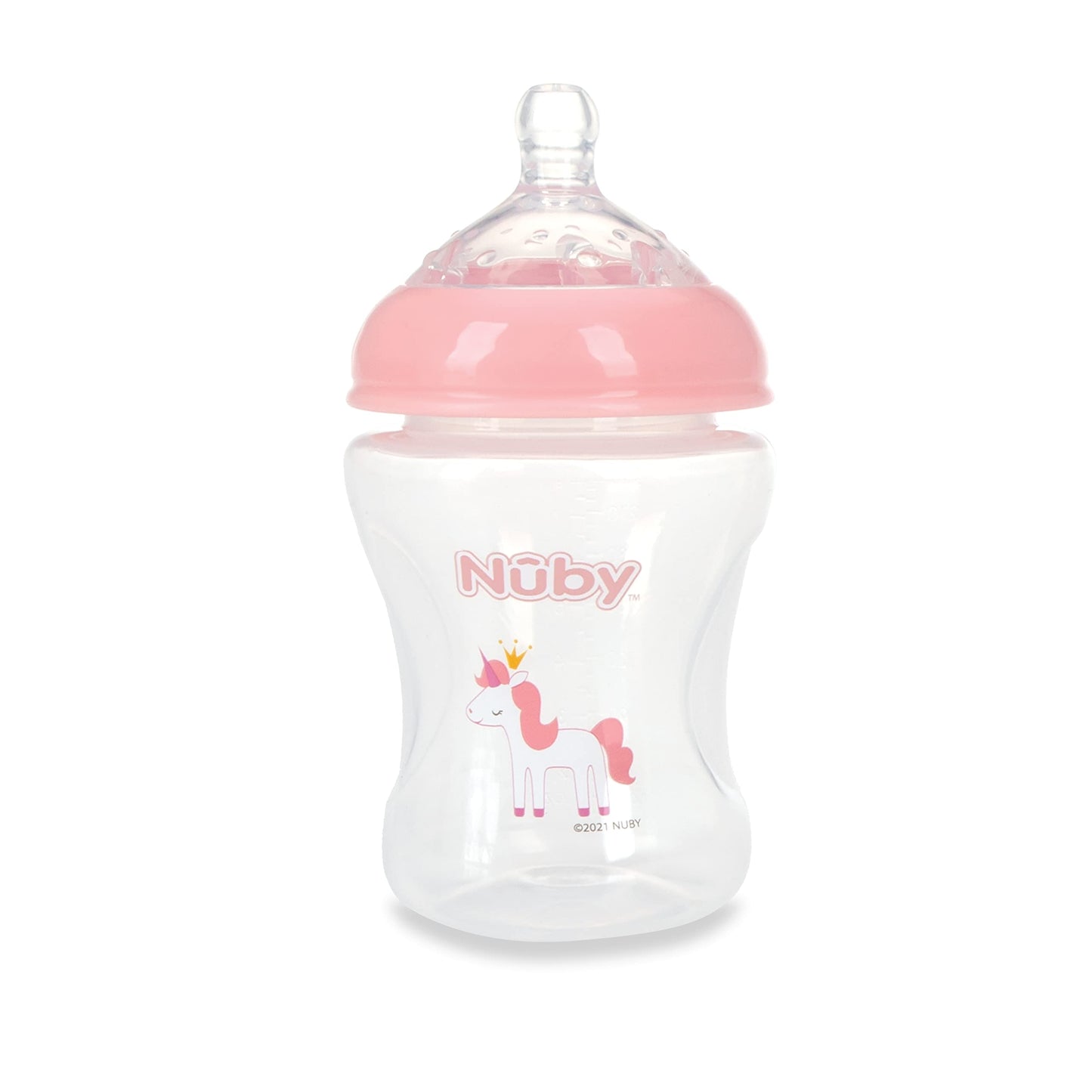 Nuby 3-Pack Infant Feeding Bottles With Slow Flow Breast Size Silicone Nipple: 0+ Months, 8Oz, 3 Pack Set: Delicate Llama, Snail
