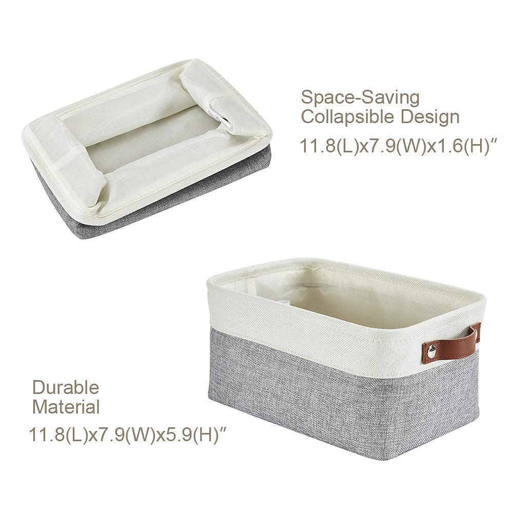 Decomomo Small Baskets | Storage Baskets For Organizing Shelves Linen Closet Bathroom Baby Cloth Nursery Fabric Bulk Decorative